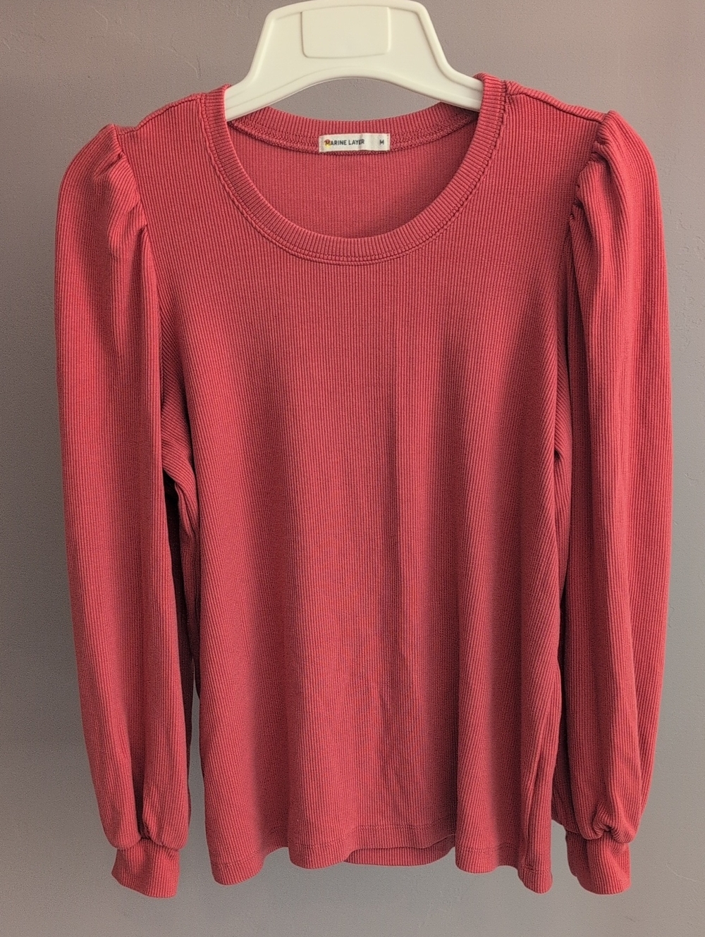 Marine Layer Lexi Ribbed Top Puff  Long Sleeve